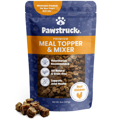 Vet Recommended Air Dried Dog Food Topper for Picky Eaters - Made in USA with Real Chicken - Premium All Natural Grain-Free Meal Mix-In Kibble Seasoning Enhancer - Supports Joint Health - 8 oz