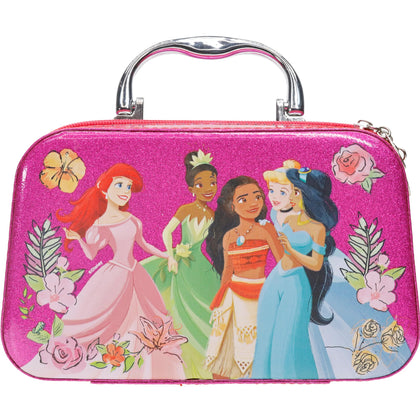 Townley Girl Disney Princess Tiana, Cinderella, Jasmine, Moana and Ariel Fashion Purse Set with Makeup, Toys Gift for 3 4 5 6 7 8 9 10 11 12 Years Old Kid