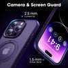 CASEKOO for iPhone 14 Pro Case with Magnetic Ring Stand [Military Drop Protection] [Compatible with MagSafe] Shockproof Slim Translucent Matte Phone Cases 6.1 Inch 2022, Purple