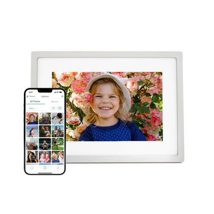 Skylight Digital Picture Frame: WiFi Enabled with Load from Phone Capability, Touch Screen Digital Photo Frame Display - Customizable Gift for Friends and Family - 10 Inch Silver