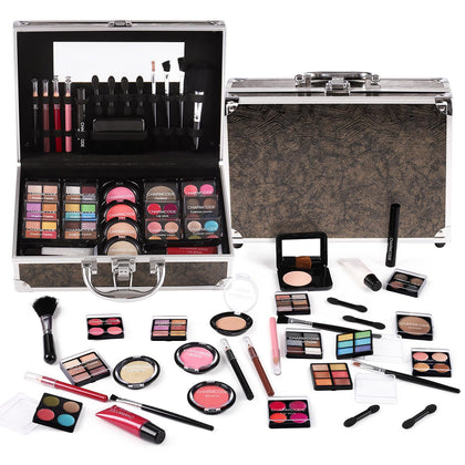 Makeup Kit for Teen Girls & Women Full Kit, Beauty Train Case with Starter Cosmetics Set, Make Up Valentine's Day Gift Box with Eyeshadow,Lipgloss,Highlight,Blush,Lip&Eye Pen,Brush & More(GoldenBrown)