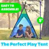 USA Toyz Happy Hut Teepee Tent for Kids - Indoor Pop Up Playhouse Tent for Boys, Girls, Toddler with Portable Storage Bag (Blue)