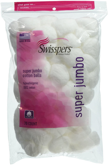 Swisspers Super Jumbo Cotton Balls 70 ea (Pack of 2)