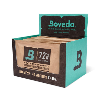 Boveda 72% Two-Way Humidity Control Packs for Wood Humidifier Boxes - 12 Pack - Moisture Absorbers - Humidifier Packs - Individually Wrapped Hydration Packets