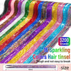 Hair Tinsel Kit (48 Inch, 16 Colors, 3200 Strands), Glitter Sparkling Tinsel Hair Extensions with Tools, Heat Resistant Fairy Hair Tinsel Kit for Women Girls Cosplay Party Festival Hair Accessories