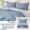 Blue Quilt Set King Size,3 Pieces Navy Blue Floral Bedspread Coverlet Set with 2 Pillowcases,Soft Microfiber Lightweight Floral Bedding Set 104