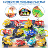 TEMI Toddler Pull Back Car Toys for 1 2 3 Year Old Boy Girl, 12 Pieces Baby Toy Cars with Play Mat/Storage Bag, Baby Toys 12-18 Months, Birthday Gifts for Toddler Toys Age 1-2