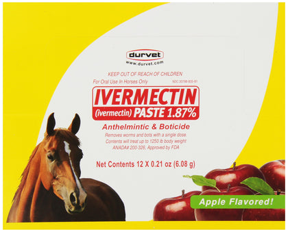 Durvet 12-Pack Ivermectin Dewormer Paste for Horses