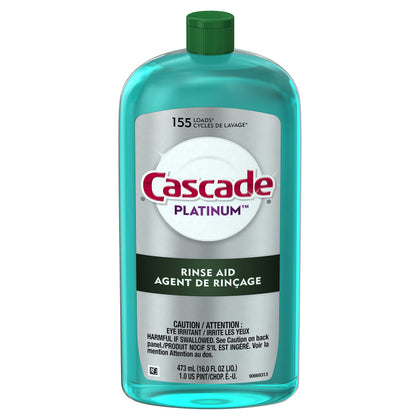 Cascade Platinum Aid Dishwasher Rinse Agent, Regular Scent, 16 Fl Oz