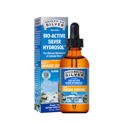Sovereign Silver Bio-Active Silver Hydrosol- Colloidal Silver Liquid -2oz - Dropper