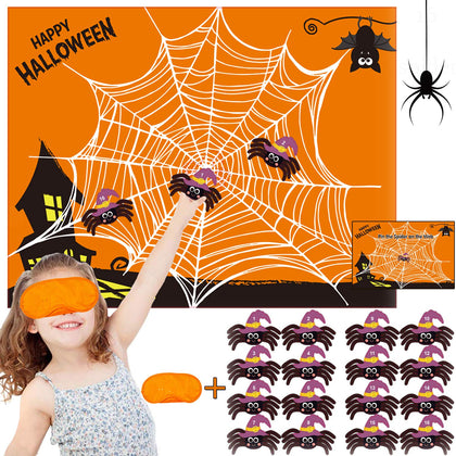 Funnlot Halloween Party Games for Kids Pin The Spider on The Web Halloween Party Games Activities Halloween  Pin The Tail