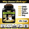 Life4Legs - Hip and Joint Chews for Dogs + Skin and Coat Supplement - Dog Joint Pain Relief Treats - Glucosamine, Chondroitin, MSM, Hemp Oil, Turmeric, Omega 3 for Dogs, Mobility Dog Health Supplies