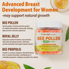 Breast Enhancement Bee Pollen Organic 1000mg Gummies, w/Propolis, Royal Jelly, Sugar Free Bee Pollen Supplement Rich in Vitamin B, Antioxidants, Amino Acids, for Breast Development, Immune & Energy