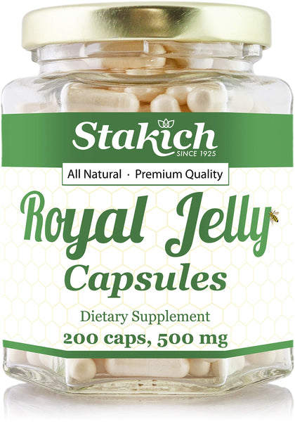 Stakich 500 mg Capsules (Royal Jelly Capsules 500 mg (200 Count))