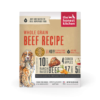 The Honest Kitchen Dehydrated Whole Grain Beef Dog Food, 10 lb Box