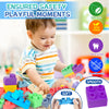 ROHSCE Baby Soft Blocks Set, Big Building Block Toys, Soft Rubber Blocks for Babies 6 Months and Up STEM Educational Toddler Gifts, Baby Soft Blocks Sensory Stacking Toys, 80PCS