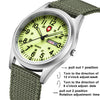Gosasa Unisex Military Watches Sport Textile Nylon Strap Luminous Fashion Watch Analog Display Quartz Waterproof Casual Wristwatch (Green Luminous)