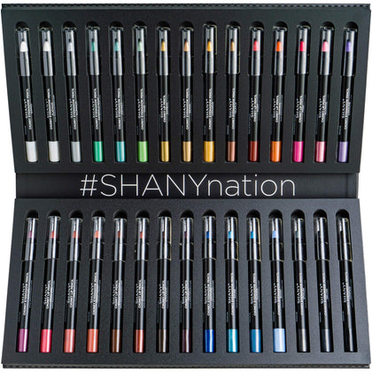 SHANY Chunky Eyeshadow Pencils Lip Liner, Eyeliner, Eye Pencils - Multi-Use Chunky Pencils for Eye Shadow, Lip Makeup, Lipstick with Vitamin E and Aloe Vera - Premium Packaging - Set of 30 Colors