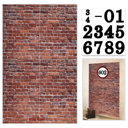 Brick Wall Party Backdrop, Wall Decoration, Curtains Door, Old Red Brick Wall Party Backdrop, Holiday Party Supplies Christmas Halloween Decoration 78.7