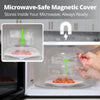 HOVER COVER Magnetic Microwave Cover for Food | Clear Microwave Splatter Cover | Microwave Plate Cover with Steam Vents | Food Grade Dish Cover | BPA-Free | Dishwasher Safe | Gray