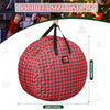 Shappy Double Layer Design Christmas Wreath Storage Container 30 Inch Buffalo Plaid Artificial Wreath Storage Bag with Dual Zippers and Durable Handles Holiday Container Wreath Storage Box