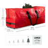 Zober Christmas Tree Storage Bag 9 Ft - Rolling Christmas Tree Storage Box - Plastic, Durable Handles and Wheels - Large Christmas Tree Bag - Red