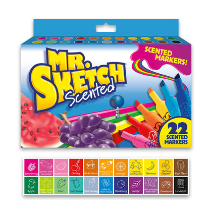 Mr. Sketch Chiseled Tip Marker, 22 Assorted Scented Markers