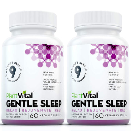 Plantvital Sleep Pills: All Natural Sleep Aid for Adults - Melatonin Sleeping Pills, Valerian Root, Chamomile. Natural Sleep Aids for Adults Extra Strength 120 Vegan Capsules.