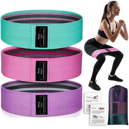 Renoj Resistance Bands for Working Out, Exercise Bands Workout, 3 Booty Bands for Women Legs and Glutes, Pilates Flexbands, Yoga Starter Set