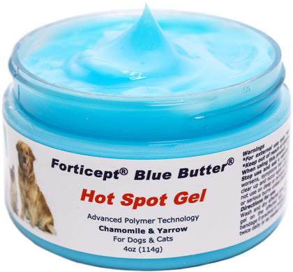 Forticept Blue Butter - Hot Spot Treatment for Dogs & Cats | Dog Wound Care | Skin Yeast Infections, Ringworm, Cuts, Rashes, First Aid Veterinary Strength Topical Ointment 4oz