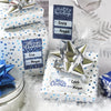 Blue and Silver Foil Christmas Snowflake Holiday Peel and Stick Gift Tag Labels - 75 Stickers