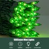 Dirnun Green Christmas Lights 100 Count Incandescent Light UL Certified Connectable Christmas Tree Lights with Green Wires for Indoor Outdoor Xmas, Wedding, Holiday, Party, Home Decorations