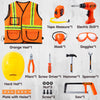 JOYIN 19Pcs Kids Tool Set, Pretend Play Toddler Tool Toys with Construction Worker Hat Costume & Electronic Toy Drill for Boy Girl Halloween Christmas Birthday Gift Dress Up Party