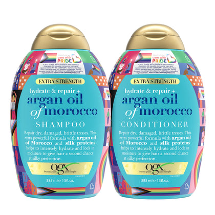 OGX Argan Oil of Morocco Extra Strength Shampoo & Conditioner, 2 Pack