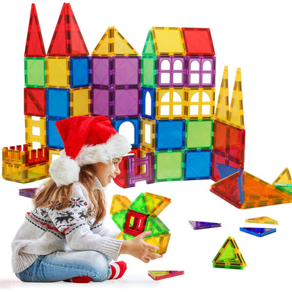 Magnetic Blocks - Magnetic Toys for Toddlers Kids Magnetic Building Blocks Preschool Magnet Set Magnetic Stem Toys 70 Pieces
