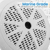 6.5 Inch Dual Marine Speakers - 2 Way Waterproof and Weather Resistant Outdoor Audio Stereo Sound System with 120 Watt Power, Polypropylene Cone and Cloth Surround - 1 Pair - PLMR61W (White)