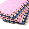 Tamiplay 16Pcs Foam Floor Mats For Kids, 12 x 12 Inch EVA Foam Play Mat, 0.4 Inch Thick Square Floor Mat, Interlocking Floor Mats Rubber Play Mat For Toddlers(Beige/Dark Blue/Pink)