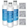 Waterdrop LT1000PC ADQ747935 Refrigerator Water Filter and Air Filter, Replacement for LG® LT1000P®, LMXS28626S, LFXS26973S, LFXS26596S, LFXS28596S, ADQ74793501, ADQ74793502 and LT120F®, 3 Combo