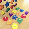 Dailyfunn Montessori Toy Shape Peg Puzzles Baby Puzzle 12-18-24 Months with Knob for Infant-Toddlers 1-3
