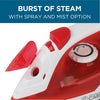COMMERCIAL CARE Steam Iron, 1200 Watt Portable Iron, Self-Cleaning Steamer for Clothes with Nonstick Soleplate, Red