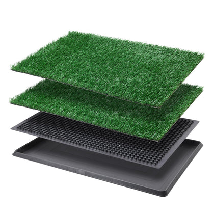 LOOBANI Dog Grass Pad with Tray Large, Indoor Dog Potties for Apartment and Patio Training, with 2 Packs Loobani Dog Grass Pee Pads for Replacement (Tray Potty 20*30inch)