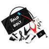 Halo Bolt Air 58830 mWh Portable Emergency Power Kit with Tire Pump, 4 Interchangeable Air Nozzles, Extra Accessory Kit, Car Jump Starter, and Car Charger - Black Graphite