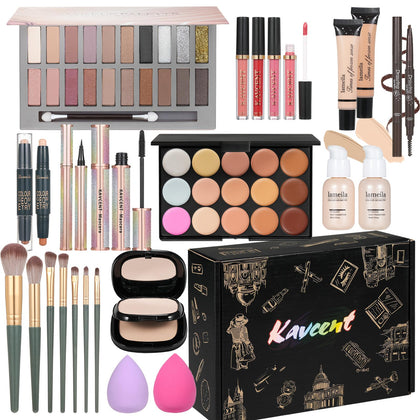 Makeup Kit for Teens Girls Full Makeup Set With 20 Color Eyeshadow Palette Lip Gloss Foundation Concealer Makeup Powder Gift Set