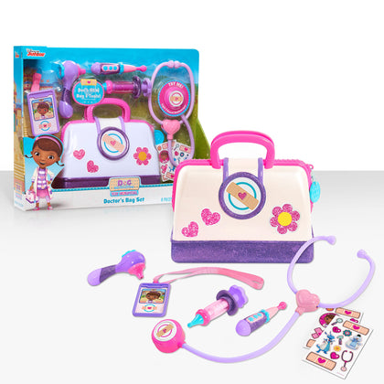 DOC MCSTUFFINS Disney Junior Toy Hospital Doctor's Bag Set, 7-piece Dress Up and Pretend Play Doctor Kit, Officially Licensed Kids Toys for Ages 3 Up