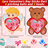 chiazllta 2PCS Valentine's Day Dart Board Sticky Balls Toys Games Cartoon Cupid and Bear with 6 Sticky Balls Valentines Dart Board Game for Kids Indoor/Outdoor Sports Classroom Fun Party Gifts
