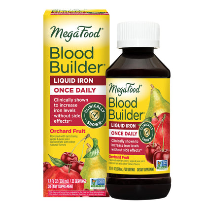 MegaFood Blood Builder Liquid Iron - Iron Supplement - Clinically Shown to Increase Iron Levels Without Constipation - Liquid Iron Supplement for Women, Men & Kids - Vegan- 7.7 Fl Oz (23 Servings)