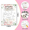 Bridal Shower Game Set - Wedding Vows Mad Libs Party Cards for Wedding - Floral Wedding Party Favor Decor - Blush Pink Engagement/Bachelorette Party Games Supplies & Activities - 30 Game Cards(C05)