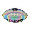HW HOLOWIN Holographic Luminous Light Up Reflective Football for Night Games & Training, Glowing in The Dark, Great American Football Gifts for Men (Black, Official (Size 9))