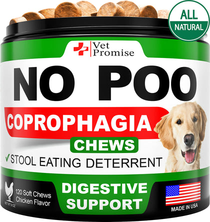 No Poo Chews for Dogs - Coprophagia Stool Eating Deterrent for Dogs - Prevent Dog from Eating Poop - Stop Eating Poop for Dogs with Probiotics & Enzymes - Forbid for Dogs Deterrent - Made in USA