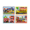 Melissa & Doug Vehicles 4-in-1 Wooden Jigsaw Puzzles in a Storage Box (48 pcs) - Toddler , Fire Truck Puzzles For Kids Ages 3+[Design may vary]